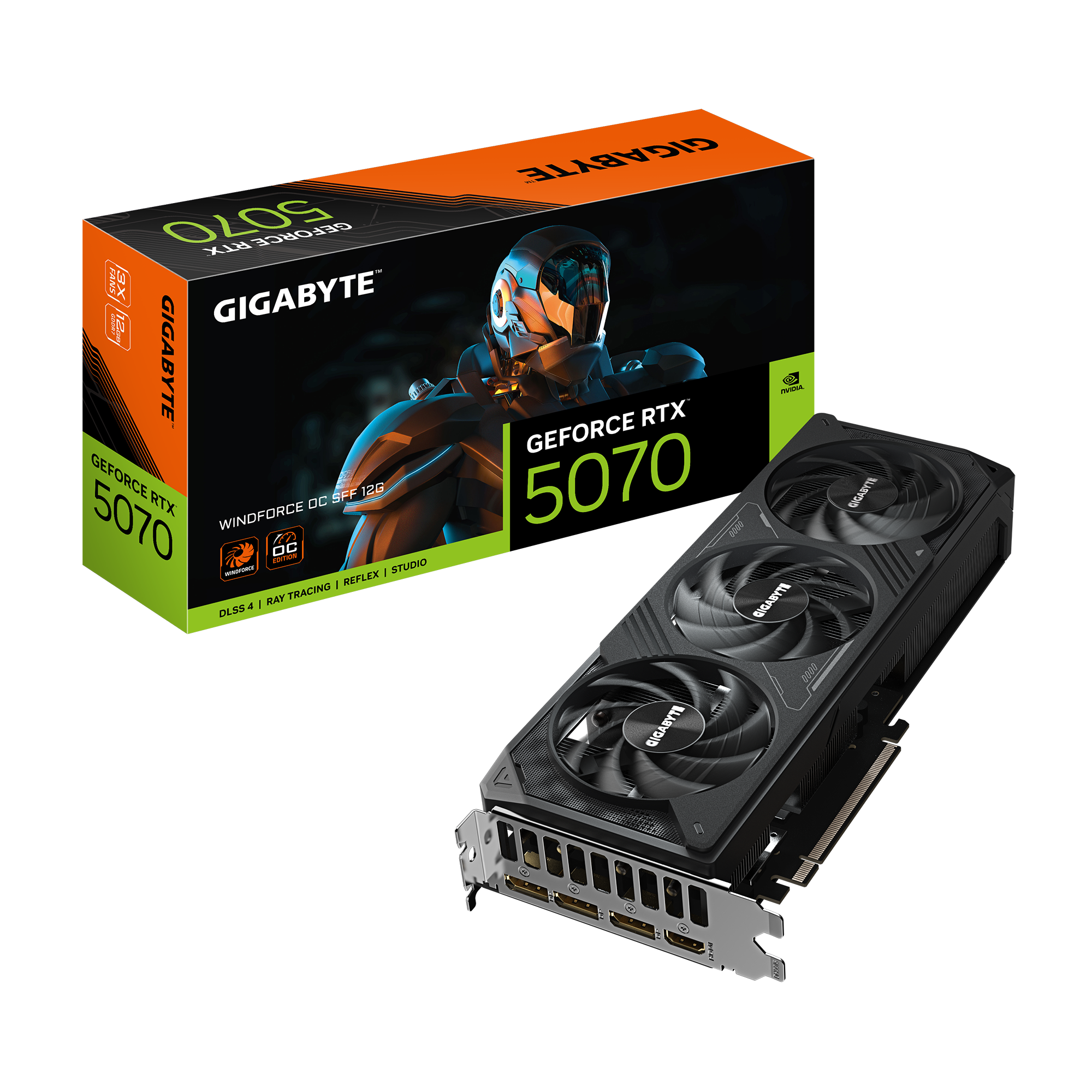 Gigabyte GeForce RTX 5070 WINDFORCE OC SFF 12G GV-N5070WF3OC-12GD 12GB GDDR7 192-bit PCIe 5.0 Desktop Graphics Card