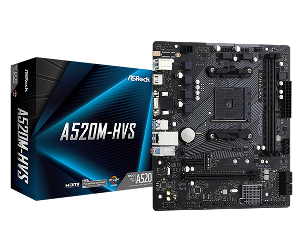 ASRock A520M-HVS AMD AM4 M-ATX Motherboard