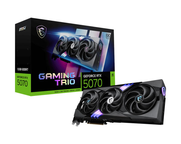 MSI GeForce RTX 5070 GAMING TRIO OC 12GB Graphics Card – Black