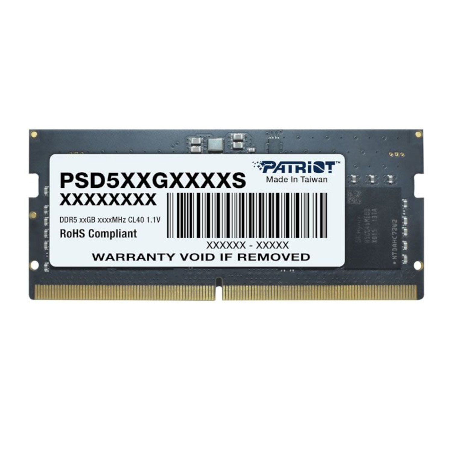 Patriot Signature Line DDR5 16GB 4800MHz Single Rank SODIMM Notebook Memory