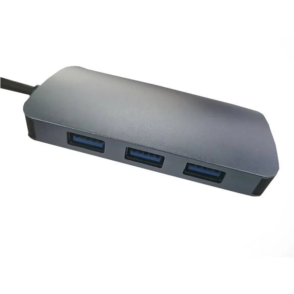 RCT USB type hub with 1 RJ45; 3 USB 3.0 and 1 USB Type C (power delivery)