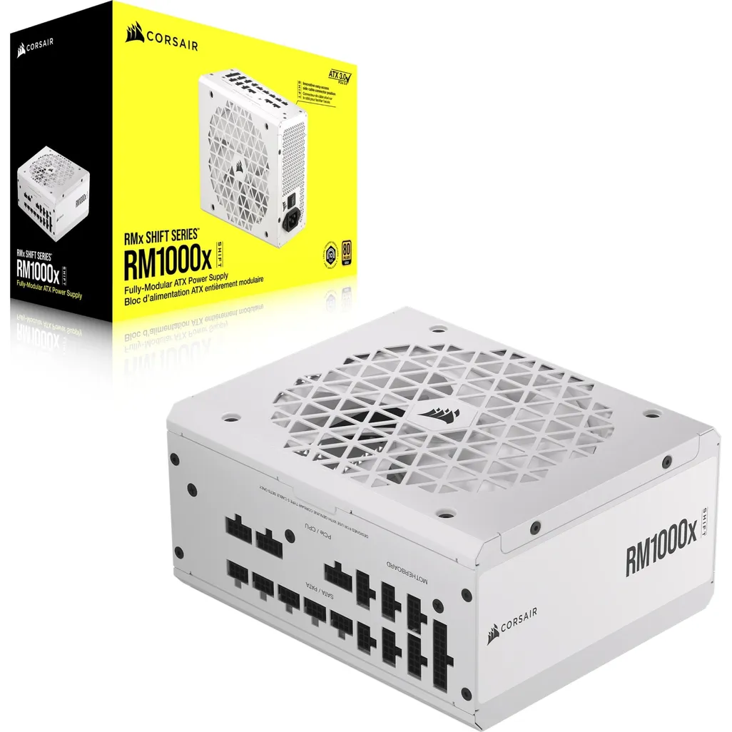 Corsair RM1000x Shift White — 1000 Watt 80 PLUS Gold