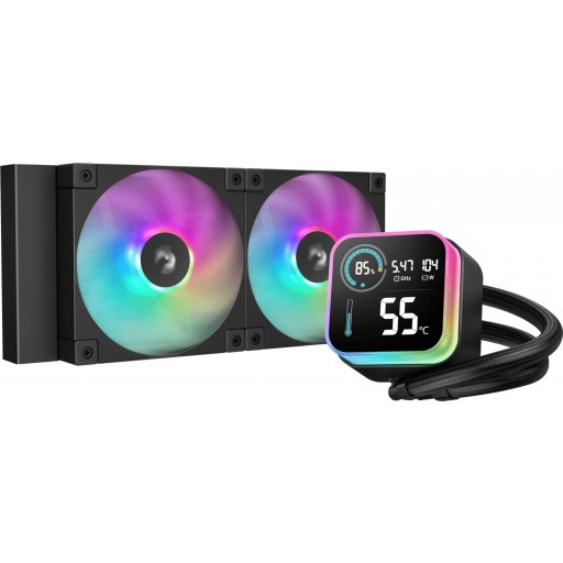 DeepCool R-LQ240-BKLSMW-G-1 LQ240 ARGB LCD 240mm All-In-One Black Liquid CPU Cooler