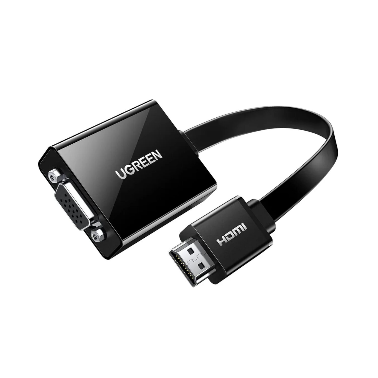 UGREEN HDMI to VGA Adapter, with 3.5mm Audio & Power Port – Black