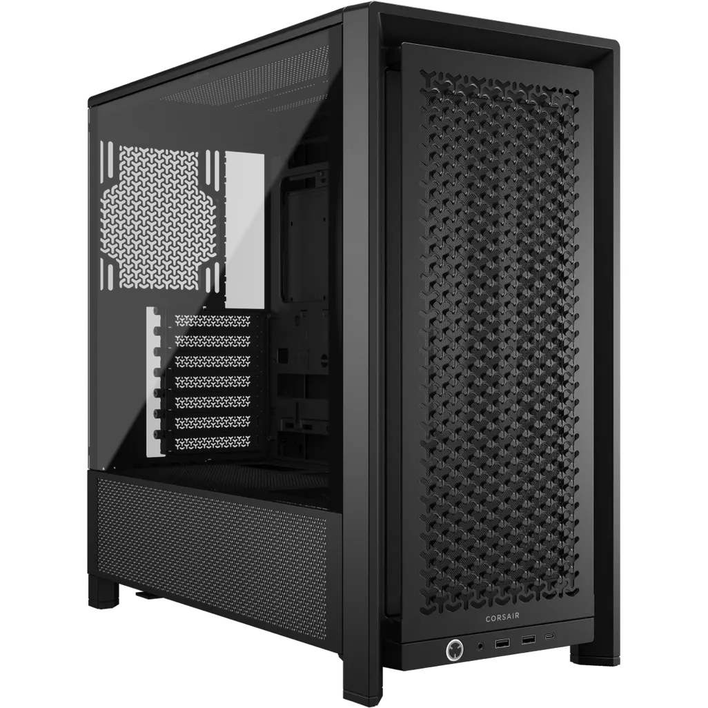 Corsair FRAME 4000D, Midi Tower, PC, Black, ATX, EATX, micro ATX, Mini-ITX, Plastic, Steel, Tempered glass, Gaming