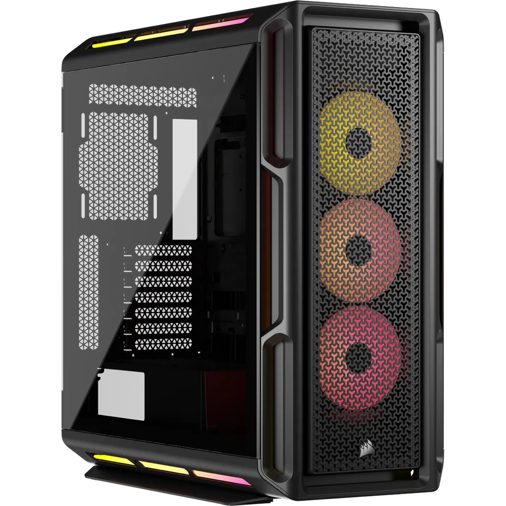 Corsair iCUE LINK 5000T LX RGB, Midi Tower, PC, Black, ATX, EATX, micro ATX, Mini-ITX, Plastic, Steel, Tempered glass, Gaming