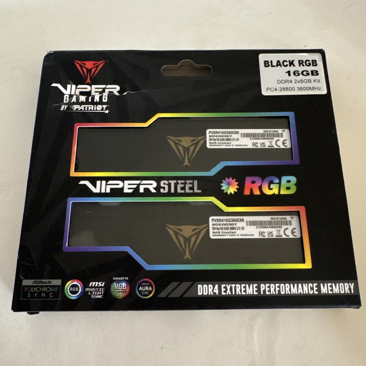 Patriot Viper Steel Series DDR4 16GB (2 x 8GB) 3600MHz Kit-USED