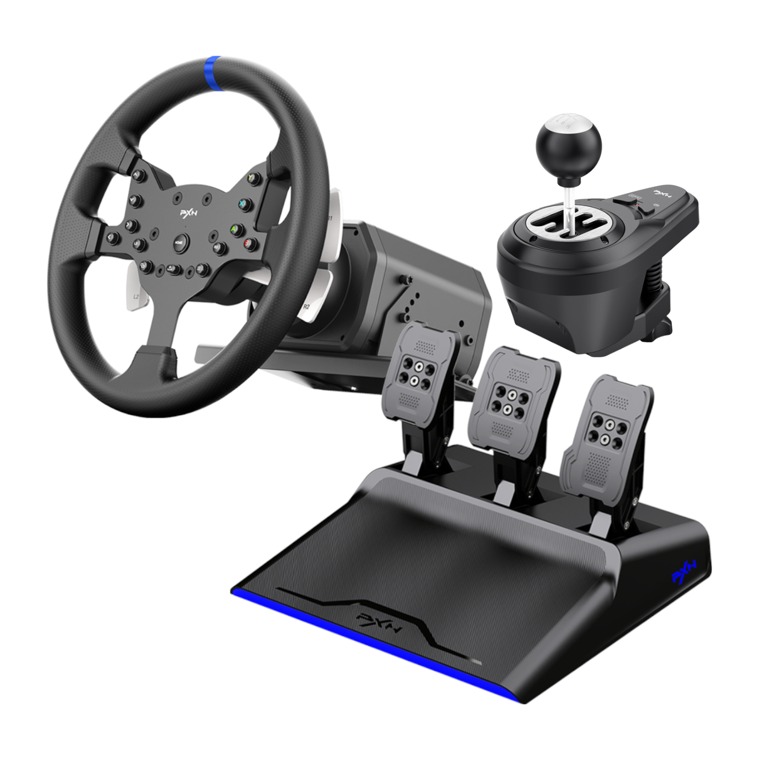 PXN V99 Force Feedback Steering Wheel,Shifter and Pedals